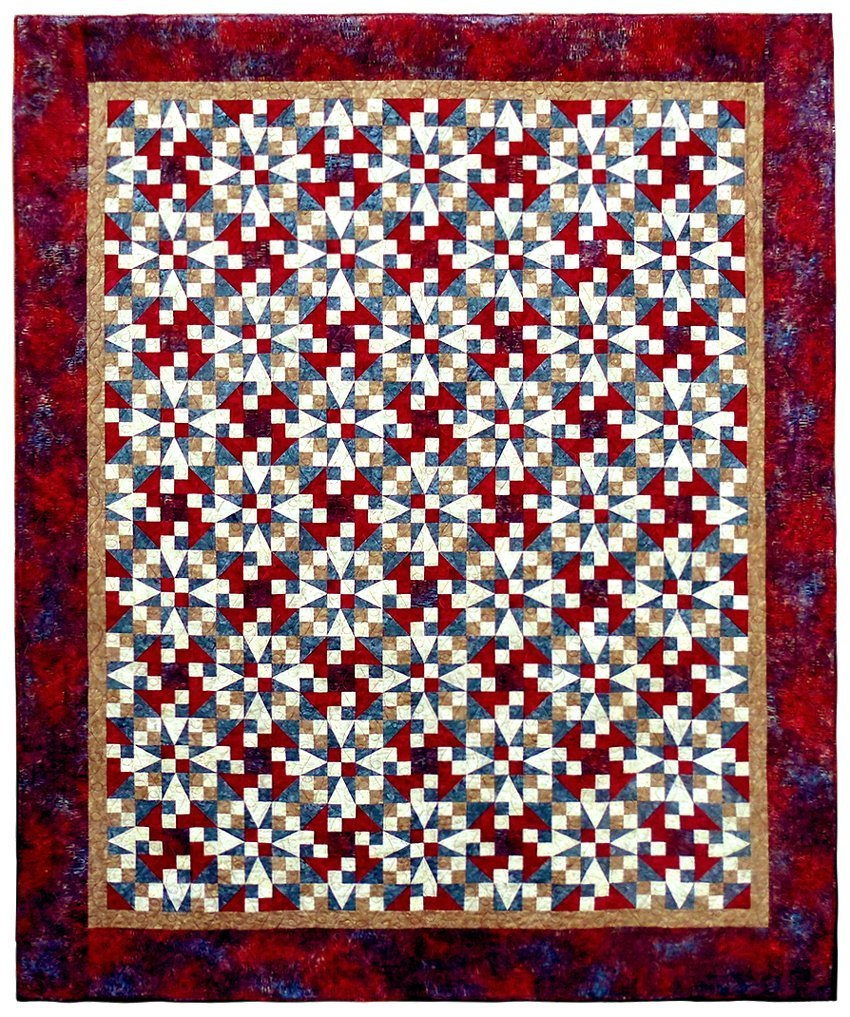 Star Spangled Dashes Quilt 87" x 103"