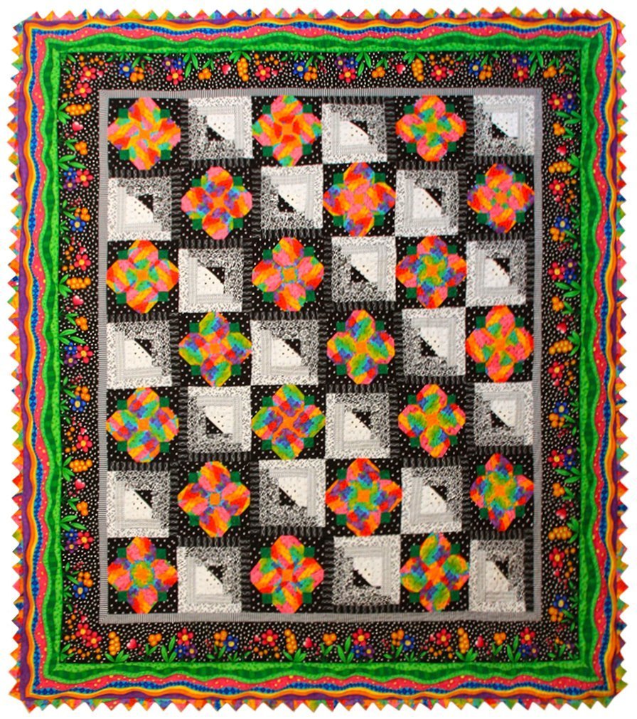 Cabins in the Wildflowers Quilt - 82" x 92"